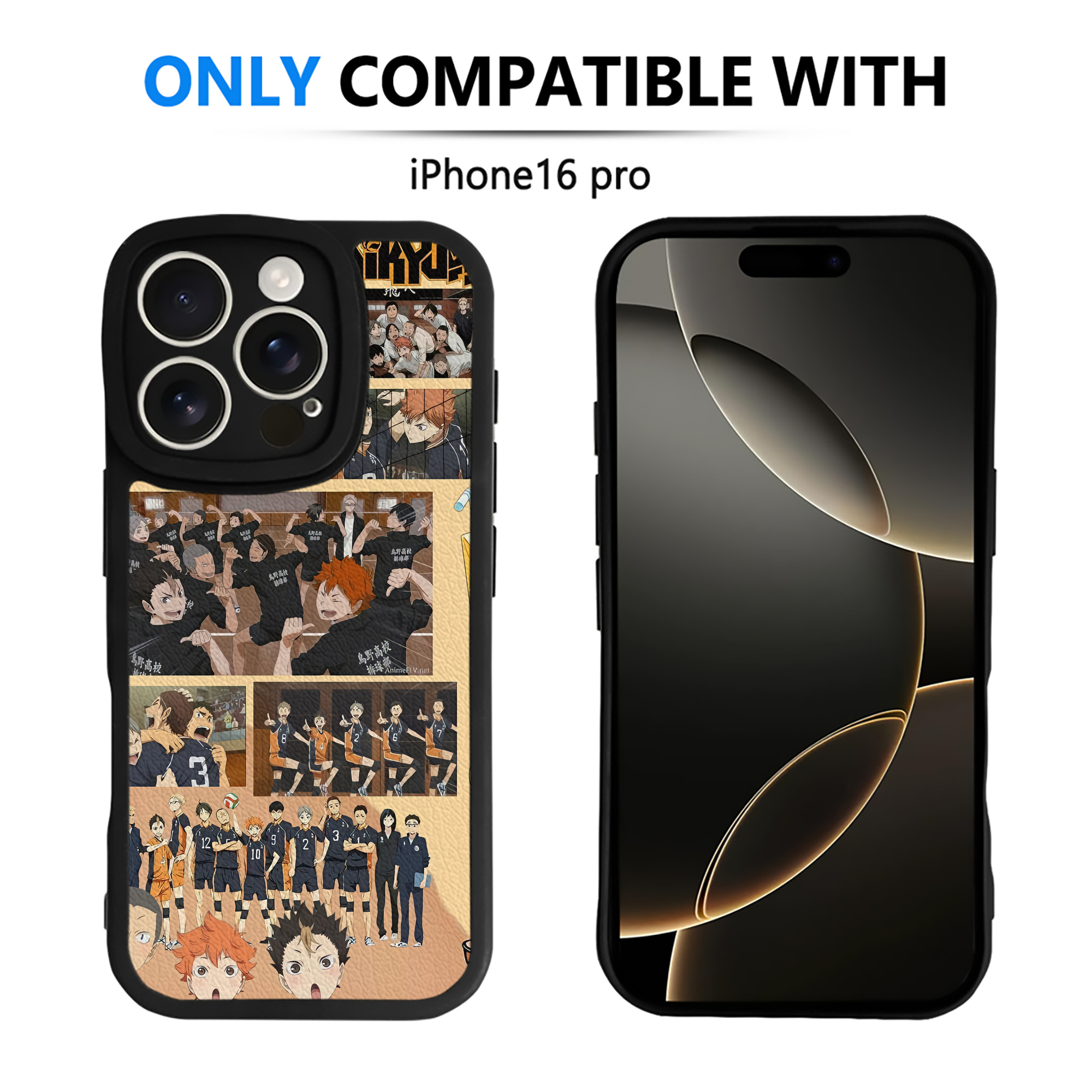（画像用） ハイキュー!! Haikyu!! 【iPhone 16シリーズ対応】シリコンスマホケース（レザー調） 材質：シリコン